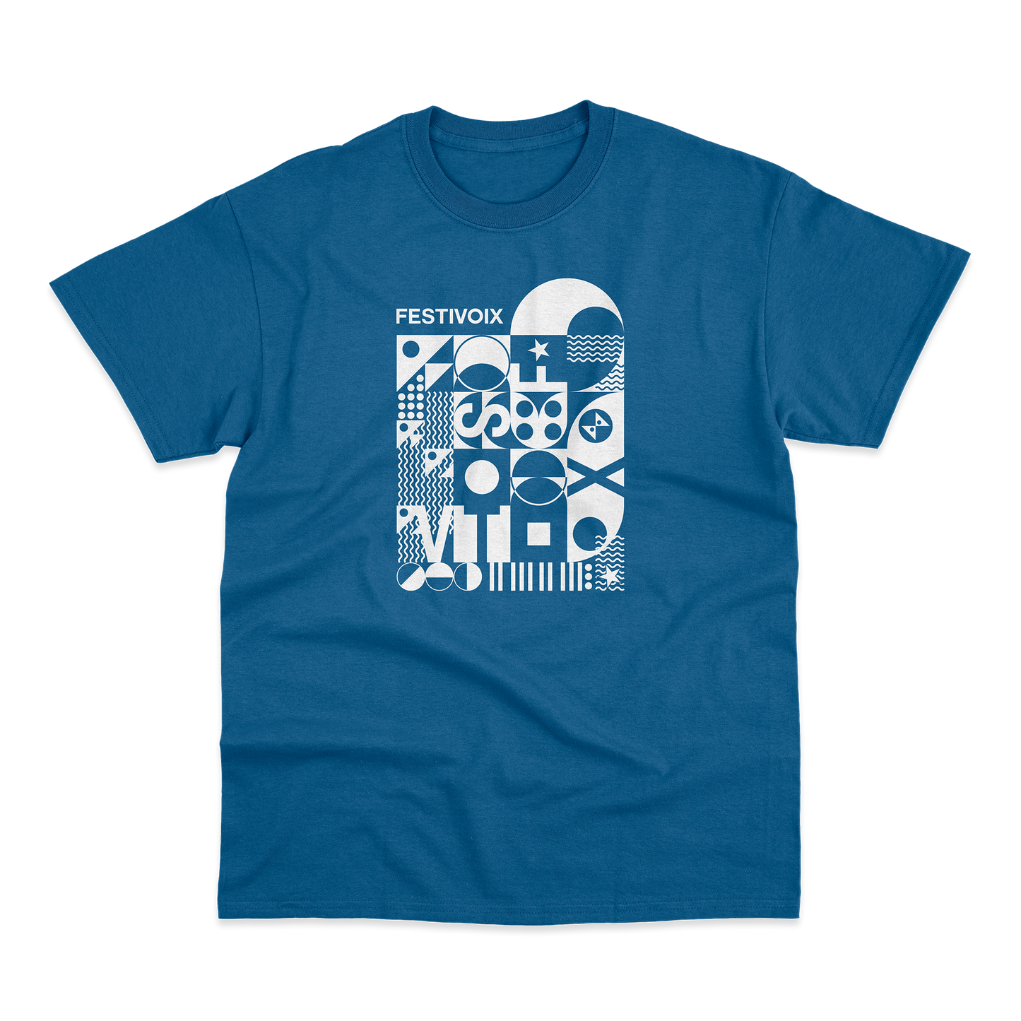 T-shirt affiche - bleu et blanc 2026